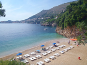 St Jakov beach with a view of Dubrovnik