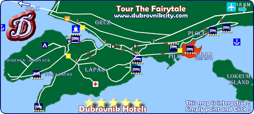 Dubrovnik luxury hotels map