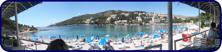 Hotel Vis beach view from snack bar Lido