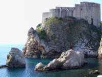 Lovrijenac fortress and rock Penatur  in Kolorina bay