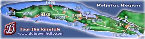 Pelješac Map