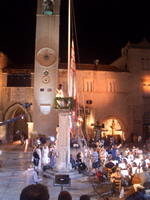 Orlando column during Dubrovnik Summer Festival cerimony