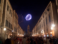 Placa Street - Fireworks in Dubrovnik
